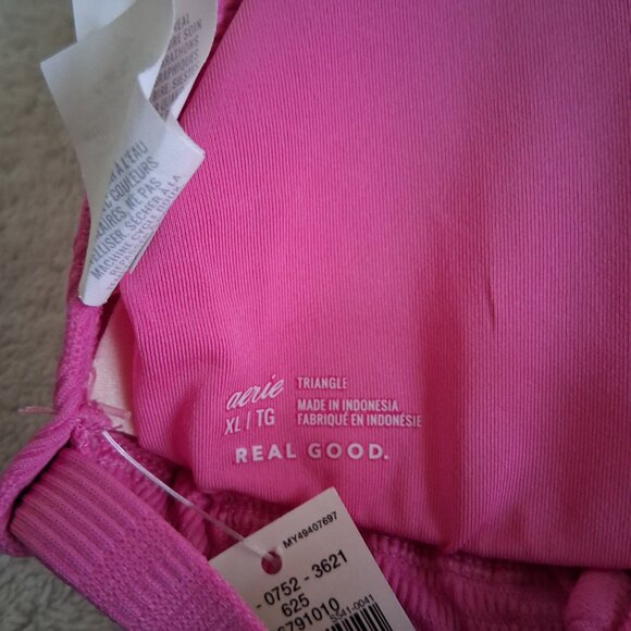 Aerie NWT Women's Size XL Hot Pink Triangle Bikini Top - Picture 4 of 8